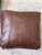 Vintage Distressed Leather Square Accent Throw Pillow Covers (Set of 2) 20"x20" For Sale - Image 10 of 13