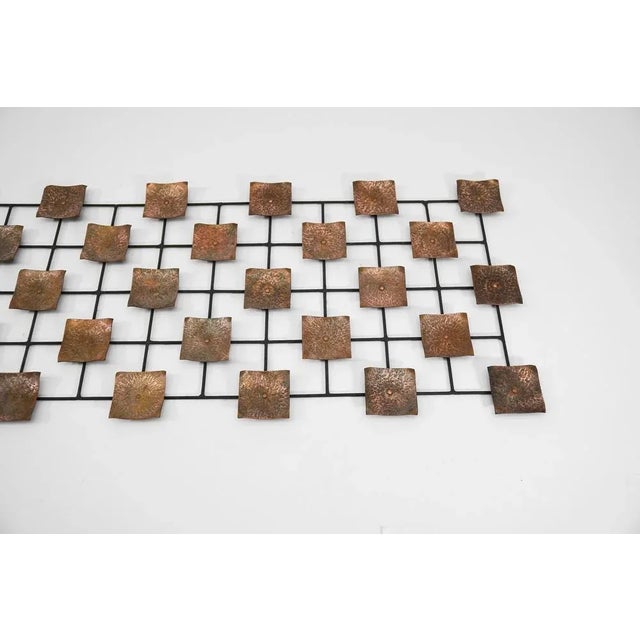 Mid-Century Modern Copper Elements on Metal Lattice Frame, 1960s For Sale - Image 3 of 13