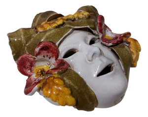 Italian Majolica Ceramic Mask, 1960