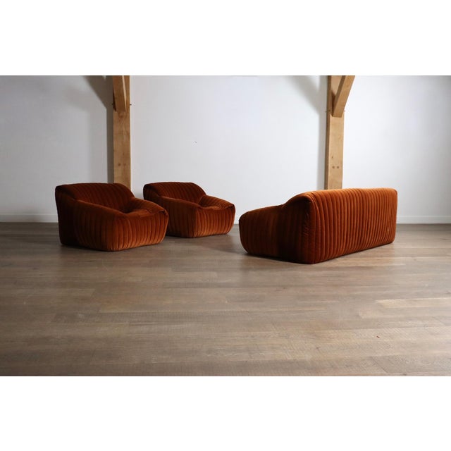 Sandra Lounge Chairs in Velvet by Annie Hieronimus for Cinna, France, 1970s, Set of 2 For Sale - Image 9 of 11