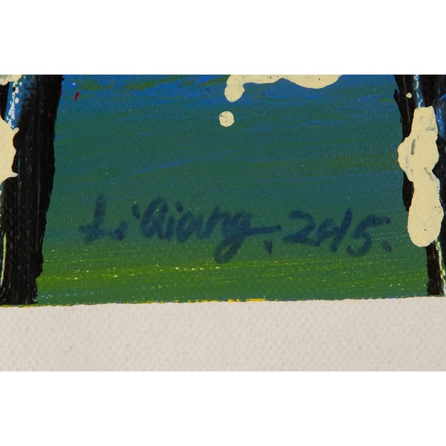 Green Signed Contemporary Abstract Oil Painting on Canvas “The World You Saw” For Sale - Image 8 of 9