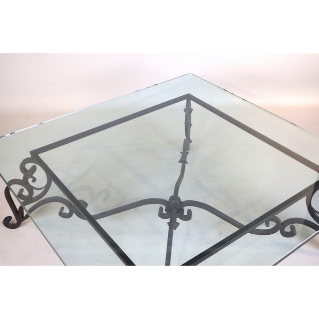 Baroque Style Wrought Iron and Glass Low Table, 20th Century For Sale In New York - Image 6 of 11