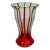 Czech Kralik Red Pulls Art Glass Vase For Sale