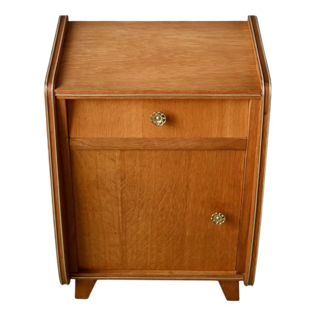 Vintage Bedside Table with Compass Legs, 1960s For Sale