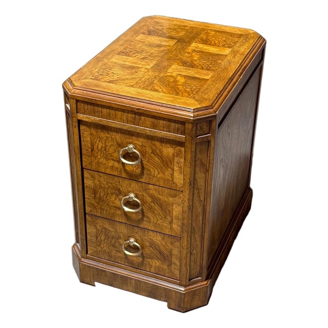 Wonderful Henredon Heritage Art Deco Three Drawer Side Dresser With Brass Hardware For Sale