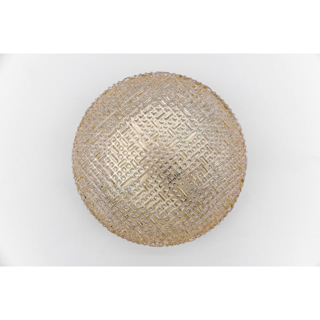 Mid-Century Modern Amber Bubble Glass Flush Mount Lamp by Helena Tynell for Limburg Boom, 1960s For Sale - Image 3 of 11