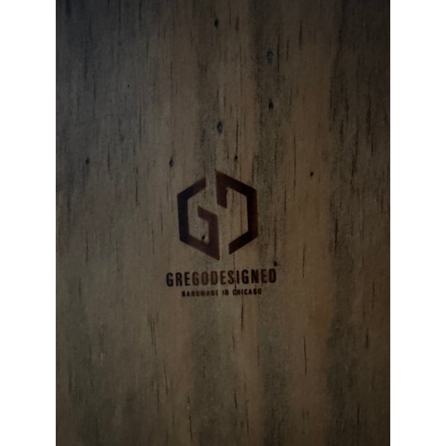 GregoDesigned Round Reclaimed Wood Lath Table Top For Sale - Image 4 of 4