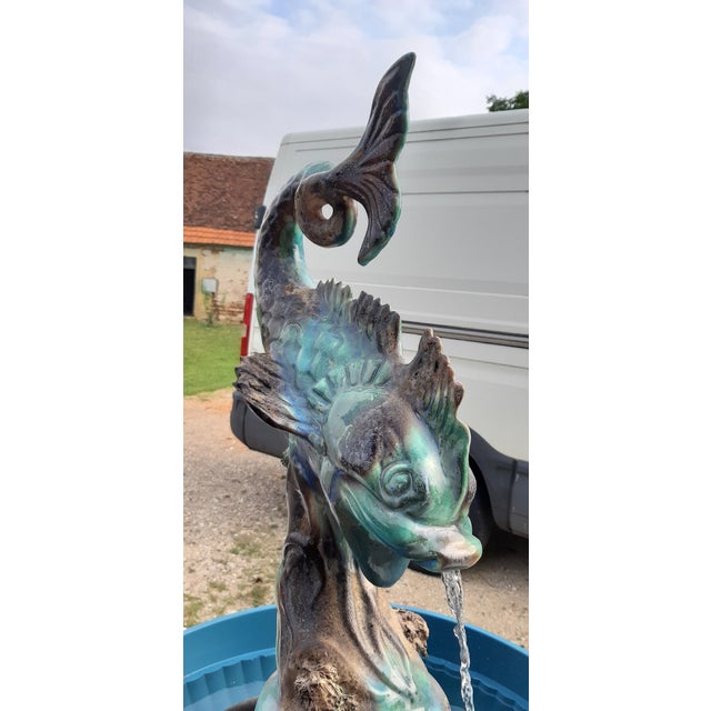Earthenware Fountain Dolphin from Vallauris, 1950 For Sale - Image 9 of 14