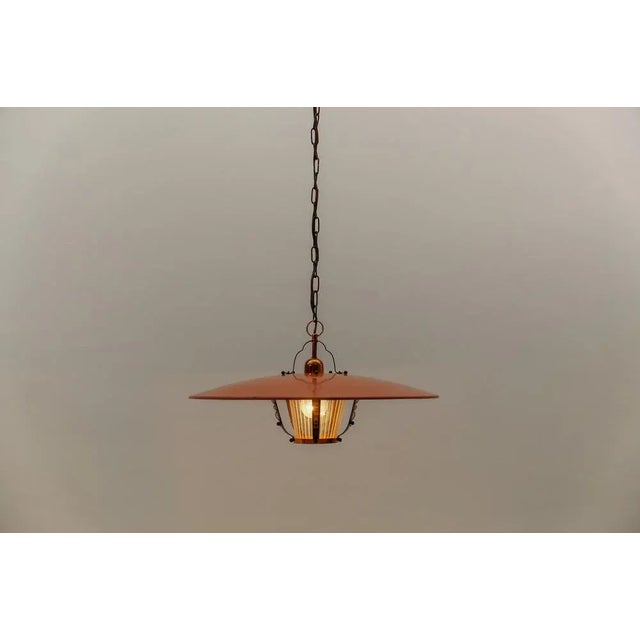 Mid-Century Modern Mid-Century Modern Pendant in Glass, Copper and Metal, 1950s For Sale - Image 3 of 17