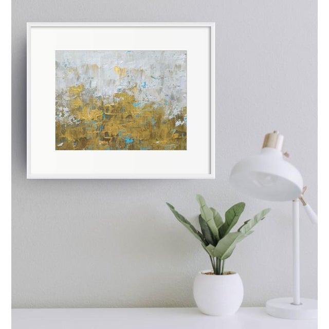 2020s Original Abstract Framed Art Painting Gold Metallic For Sale - Image 5 of 7