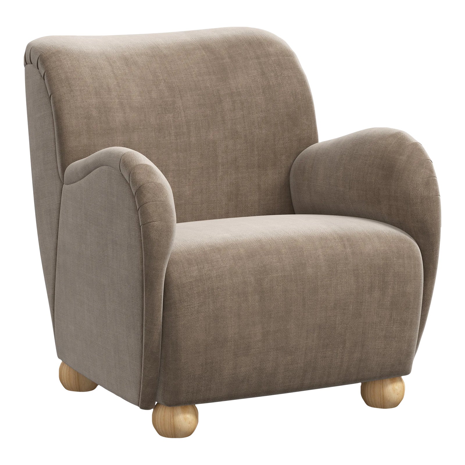 Red from Scalamandre crafted by Cloth & Company Portland Chair, Brown