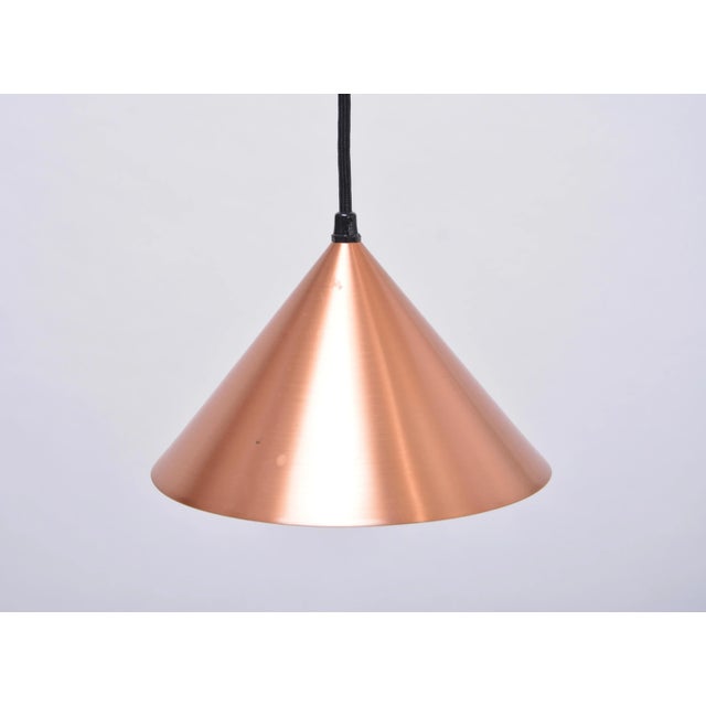 1960s Mid-Century Danish Pendant Light with Two Copper Colored Shades, 1960s For Sale - Image 5 of 7