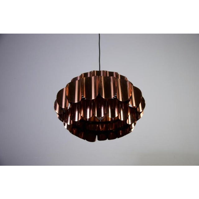 Copper Hanging Lamp by Hans Zender for Temde, 1960s For Sale - Image 3 of 12