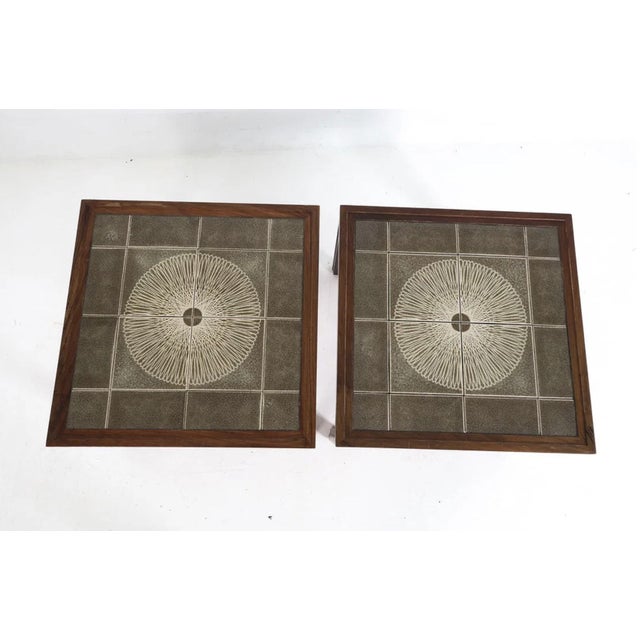 Kvalitet Rosewood & Tile Mid-Century Side Tables For Sale - Image 13 of 13