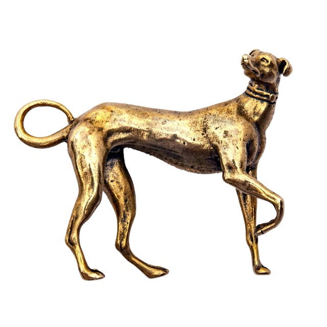 Metal Early 21st Century Miniature Bronze Greyhound Figurine For Sale - Image 7 of 7