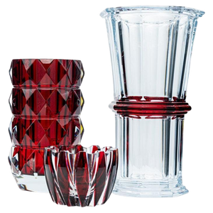 French Baccarat and Sèvres Glass Vases in Crystal, 1990, Set of 3