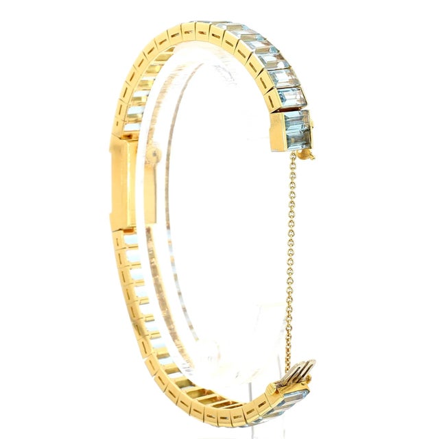 Metal Vintage Blancpain Rayville Gold Ladies Watch on Aquamarine Bracelet For Sale - Image 7 of 10