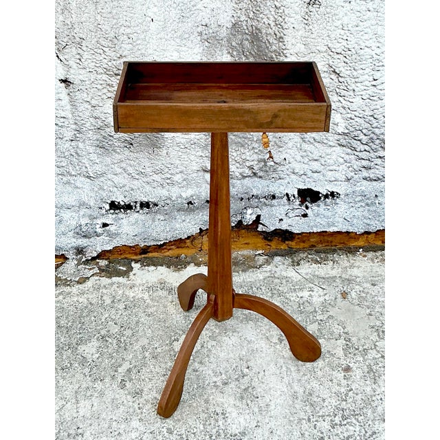 Vintage Boho Primitive Side Table For Sale In West Palm - Image 6 of 10