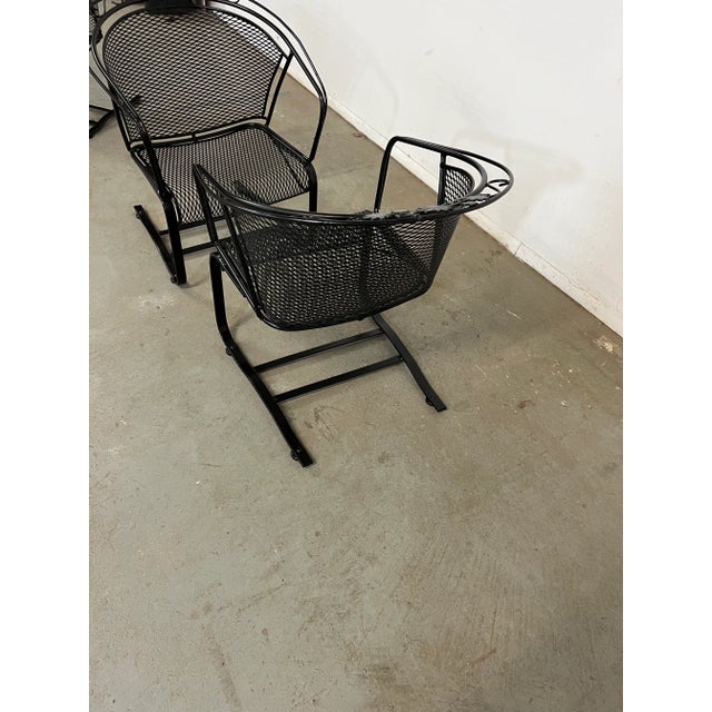 Vintage Mid-Century Salterini Curve Back Outdoor Cantilever/Springer Arm Chairs - Set of 2, Attributed For Sale - Image 4 of 12