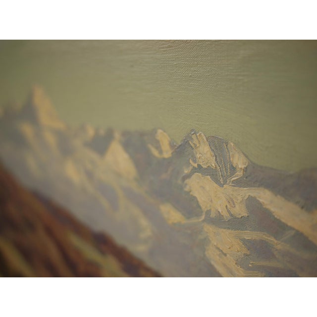 Rustic Alpine Landscape, 1940s, Oil on Canvas For Sale - Image 3 of 17