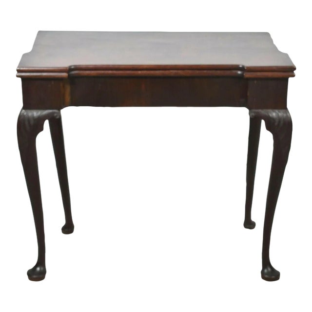 George II 18th Century Mahogany Irish Chippendale Game Table with Flip Top Felt Top For Sale