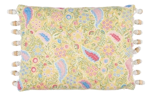 Schumacher Peggy Paisley Pillow In Lemonade