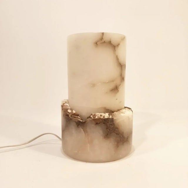 Beige Vintage Spanish Alabaster Lamp, 1970s For Sale - Image 8 of 8
