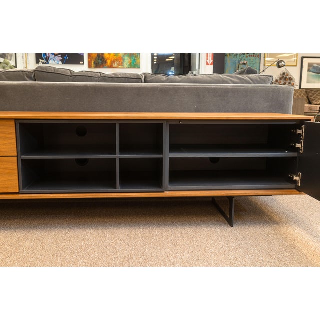 Contemporary Modern Treku Media Console Cabinet Mid Century Modern Style For Sale - Image 4 of 8