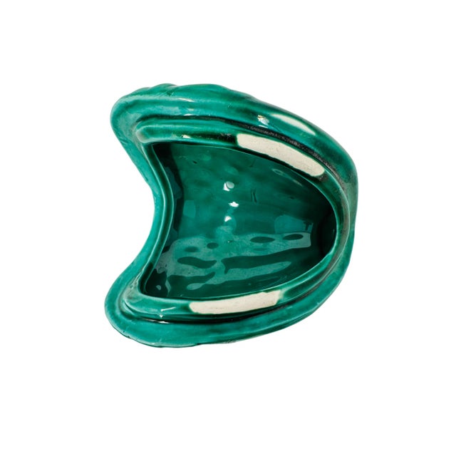 Vintage Fitz and Floyd Green Parrot Catchall With Lid Made in Japan For Sale - Image 9 of 11