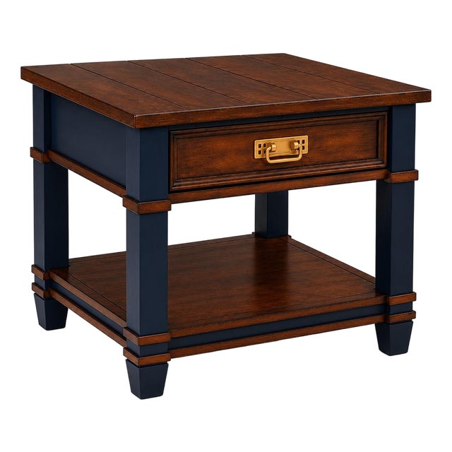 Late 20th Century Old Chapel Midnight Reserve™ Mission End Table Satin Walnut & Antique Gold Edition For Sale