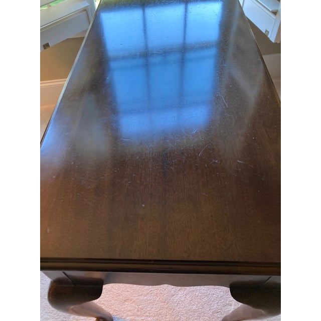Brown 1970s Henkel Harris Queen Anne Solid Mahogany Writing Desk- Hotel duPont Provenance For Sale - Image 8 of 13
