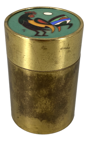 Art Deco Cylindrical Brass Cigarette Case, 1920s
