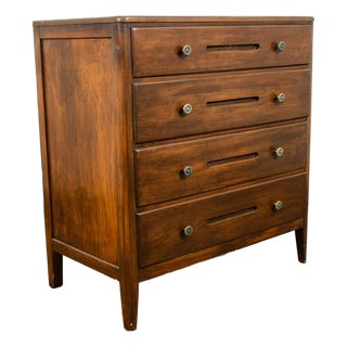 Mid Century Danish Modern Highboy Dresser Walnut 4 Drawer MCM Vintage Karges 60s For Sale