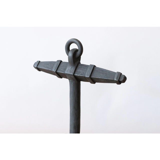 American 1920s Howes of Boston Anchor Andirons- a Pair For Sale - Image 3 of 6