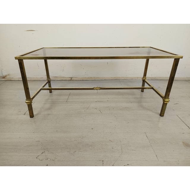 Vintage Gold Brass Coffee Table, 1950s For Sale - Image 3 of 18