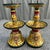 Art Deco Pair of Tall Vintage Yellow Cloisonné Enamel Altar Candlesticks For Sale - Image 3 of 6