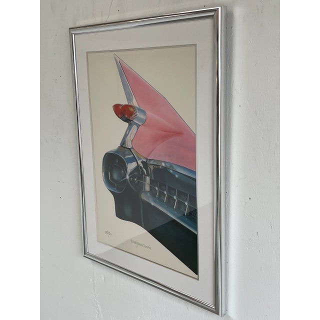 Pop Art 1959 Harold James Cleworth Signed and Numbered Lithograph of a Pink Cadillac For Sale - Image 3 of 10
