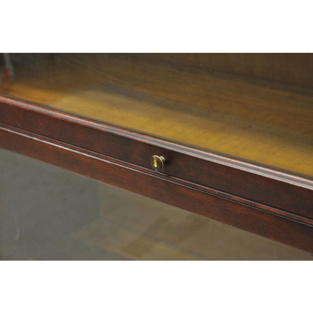 Antique Mahogany 4 Section Barrister Bookcase Glass Door Stacking Lawyer Cabinet For Sale - Image 10 of 16