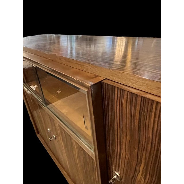 Brown Art Deco Buffet in Macassar Ebony, 1940s For Sale - Image 8 of 14