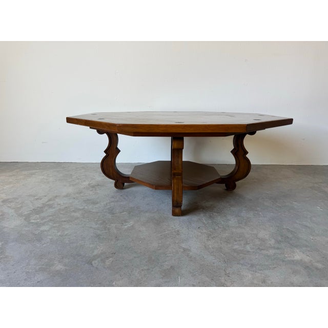 Brown Mid-Century Drexel “Esperanto” Walnut Octagonal Coffee Table For Sale - Image 8 of 12