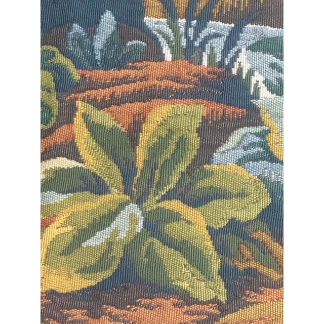 Vintage French Verdure Jacquard Tapestry in the style of Aubusson, 1970s For Sale - Image 10 of 18