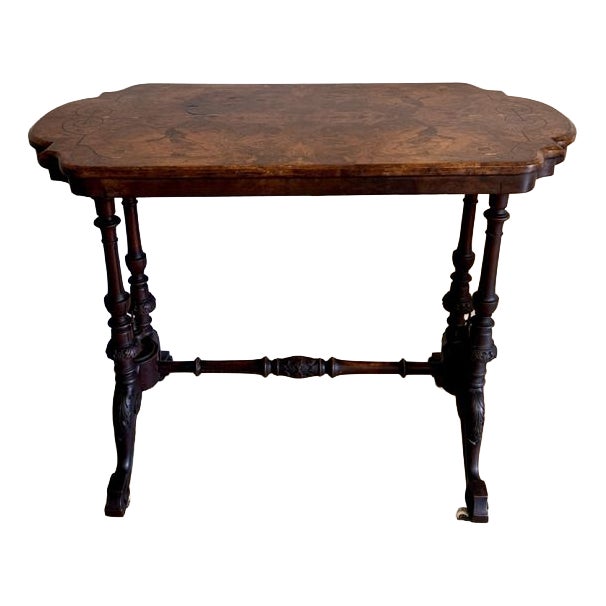 Antique Victorian Burr Walnut Occasional Table, 1860 For Sale