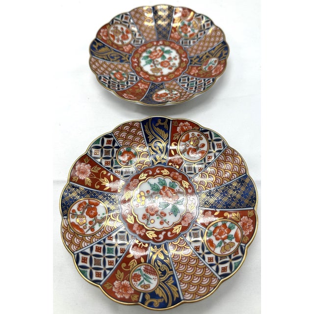 Imari Porcelain Vintage Arashiyama Jin Japanese Imari Porcelain Plates - Pair For Sale - Image 4 of 13
