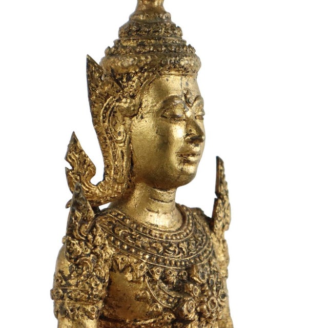 Thai Artist, Large Bronze Buddha, 1800s, Bronze and Gold Leaf For Sale - Image 4 of 12