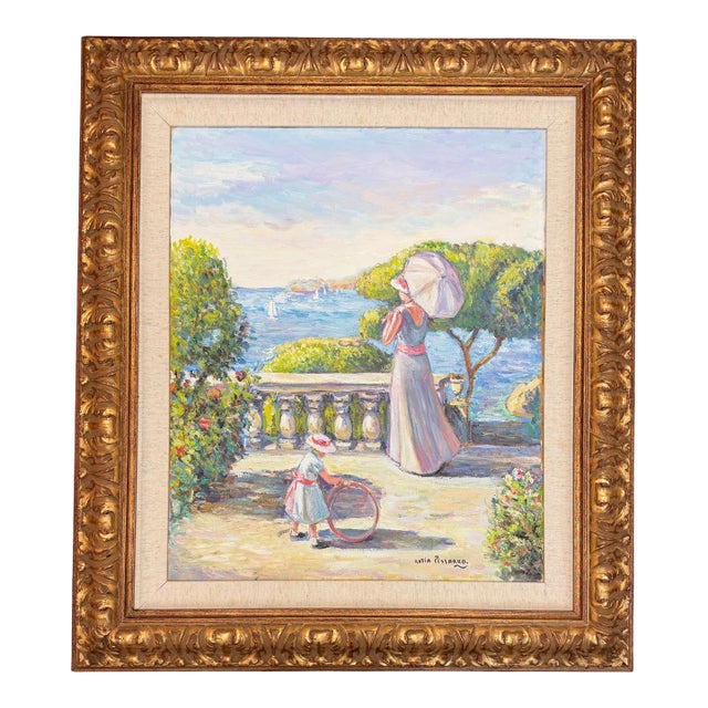 Katia Pissarro - l'Enfant Au Cerceau, Oil on Canvas For Sale