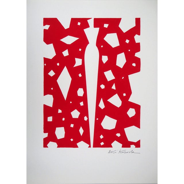 Aki Kuroda, Femme mystérieuse sur fond rouge, Lithograph For Sale
