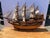 Vintage Large Ship Model Custom Hand Made Wood Galleon Dreadnought Gunship For Sale In Portland, OR - Image 6 of 6
