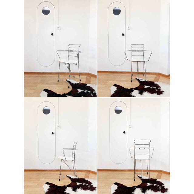 Metal Antonio Citterio Eridiana Leather + Metal Chairs, Xilitalia, Italy, 1980s, Set 6 For Sale - Image 7 of 12