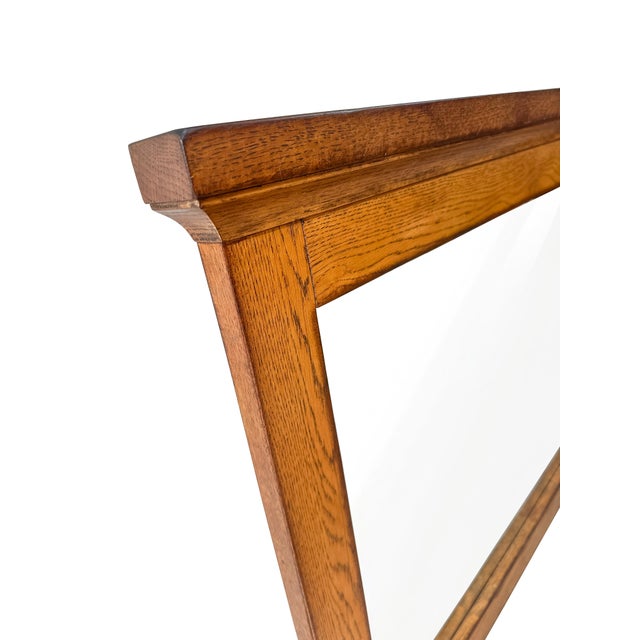 Large Vintage Sovereign Collection Over Mantle Wall Mirror with Golden Oak Frame from Morris Furniture, 1990s For Sale - Image 4 of 12