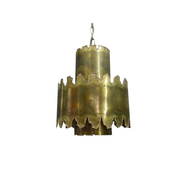 Brutalist Brass Pendant Lamp by Svend Aage Holm Sørensen for Holm Sørensen & Co, 1960s For Sale